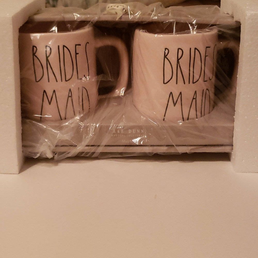 RAE DUNN PINK "BRIDES MAID" mugs...